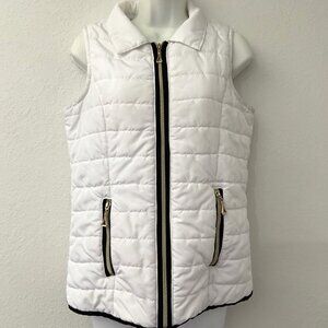 CASUAL IDENTITY WHITE LIGHTWEIGHT PUFFER VEST LIKE NEW